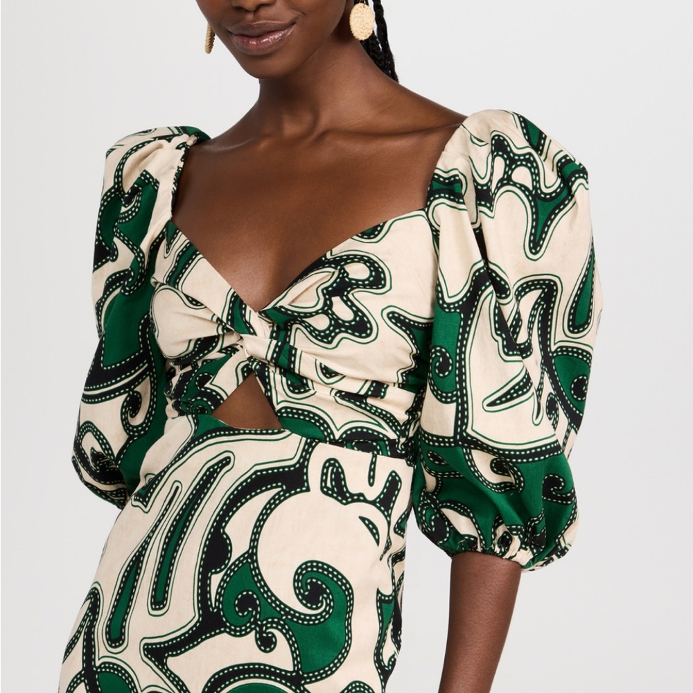 Alexis Green and Cream Mini Dress